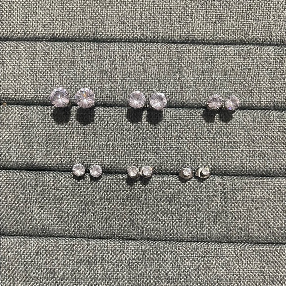 Cubic Zirconia Stud Earrings BUNDLE - Picture 2 of 2